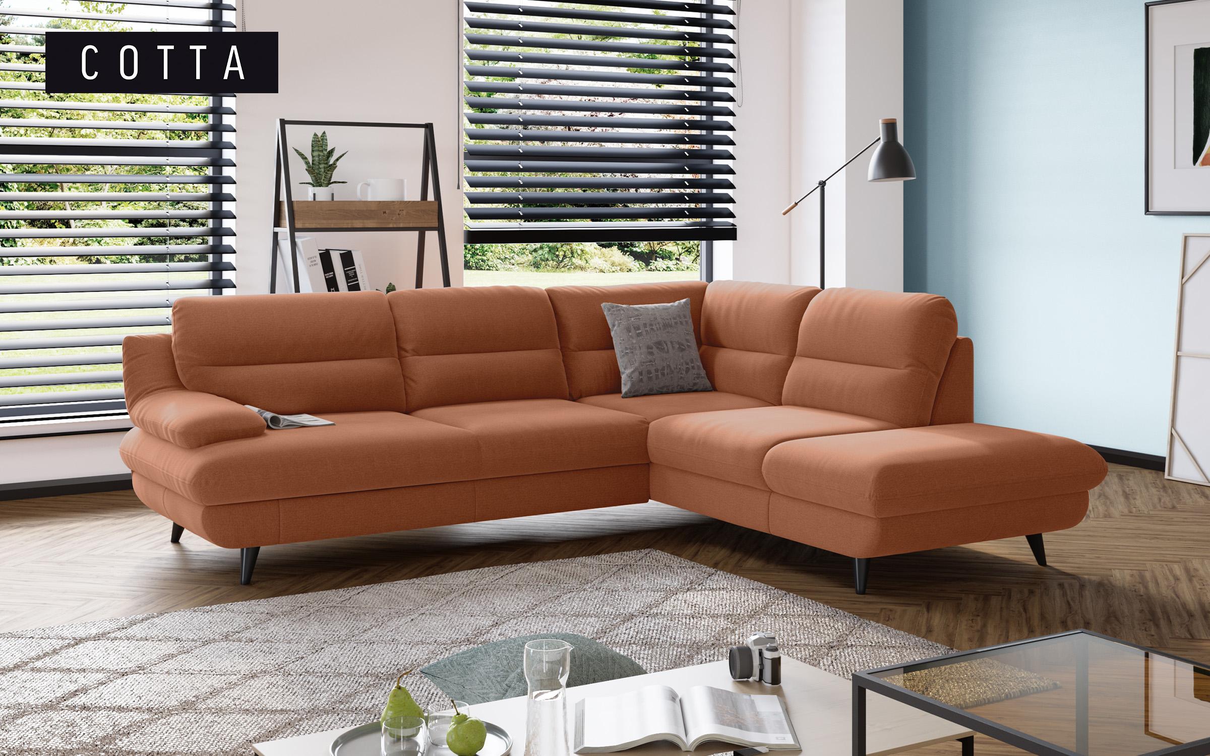 Γωνιακός καναπές Firato, πορτοκαλί  1